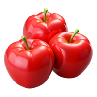 3d render do brilhante vermelho maçãs png