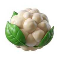 3D Render of Cauliflower with Leaves png