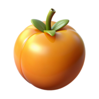 3D Render of a Single Apricot png