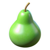3D Render Green Pear Fruit Illustration png