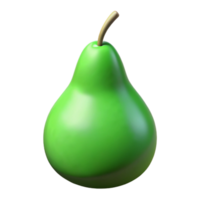3D Render Green Pear Fruit Illustration png