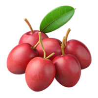3D Render of Red Fruits Cluster png