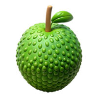 3D Illustration Green Bumpy Fruit png