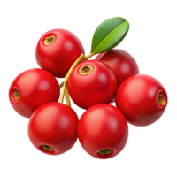 3D Render of Red Cranberries png