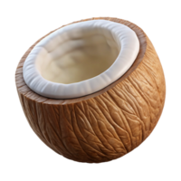 3D Render of Coconut Half with Milk png