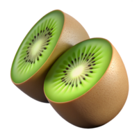 3D Render of Two Kiwi Fruit Halves png