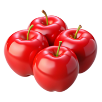 3d render vermelho maçãs grupo png