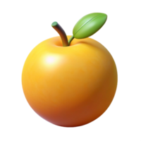 3D Render Yellow Apple Illustration png