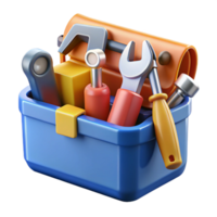 3D Render of Tool Box with Tools png