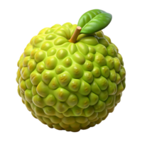 3D Render of a Green Bumpy Fruit png