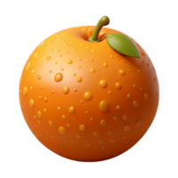 3D Render of Juicy Orange with Water Droplets png