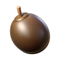 3D Render of a Brown Ovoid Object png
