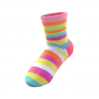 Colorful striped sock representing fun and creativity in everyday fashion. png