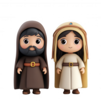 Cute cartoon characters in religious attire, promoting cultural diversity and inclusion. png