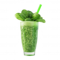 Fresh green smoothie with spinach and a straw, perfect for a healthy lifestyle. png