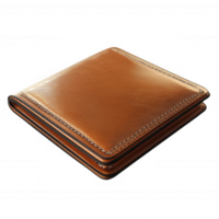 Stylish brown leather wallet on a white background, perfect for everyday use. png