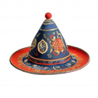 Traditional Moroccan tagine with intricate design and colorful patterns. png