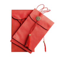 Traditional red envelopes for gifting, symbolizing prosperity and good luck. png