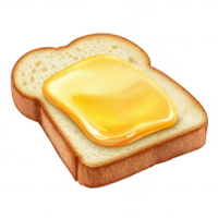 A slice of bread topped with a melting pat of butter, ready to enjoy. png
