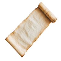Ancient Parchment Scroll for Historical Documentation on transparent background png