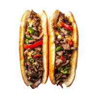 Delicious Philly Cheesesteak Sandwich for Culinary Delight on transparent background png