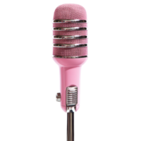 Stylish Pink Microphone for Content Creation and Live Streaming on transparent background png