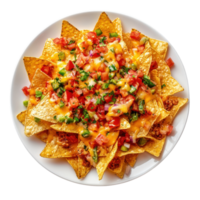 Savory Plate of Nachos with Cheese Perfect for Parties and Gatherings on transparent background png