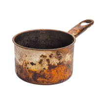 Rusty Saucepan Isolated on White Background for Culinary Imagery on transparent background png