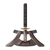 Elegant Samurai Sword Stand for Display and Decor on transparent background png
