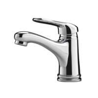 Modern Silver Basin Mixer Isolated on Gray Background for Interior Design on transparent background png