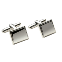 Elegant Silver Cufflinks for Formal Attire on transparent background png