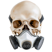 Skull Wearing a Biohazard Mask on a White Background for Safety Graphics on transparent background png
