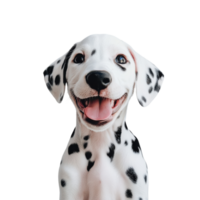 Smiling Dalmatian Puppy Isolated on a White Background for Pet Adoption and Awareness on transparent background png