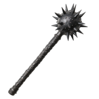 Spiked Ball Mace Tool for Medieval Combat and Fantasy Themes on transparent background png