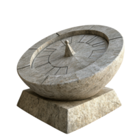 Stone Sundial in a Garden Setting for Time Telling on transparent background png