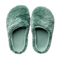 Top View of Closed Soft Green Home Slipper Isolated for Comfort and Relaxation on transparent background png