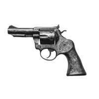 Vintage Revolver in Artistic Setting on transparent background png