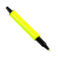 Bright Yellow Highlighter Pen for Notetaking and Highlighting Text on Transparent Background png