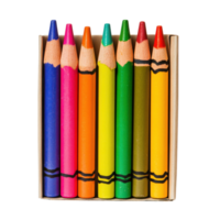 A Box of Colorful Crayons for Creative Art Projects on Transparent Background png