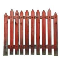A Sturdy Classic Red Wooden Fence for Outdoor Spaces on Transparent Background png
