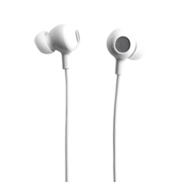 White Earbuds on White Background for Music and Technology Use on Transparent Background png