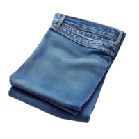 Neatly Folded Blue Jeans for Fashion Display on Transparent Background png
