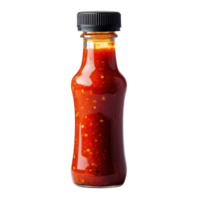 Red Chili Sauce Bottle for Culinary Use on Transparent Background png