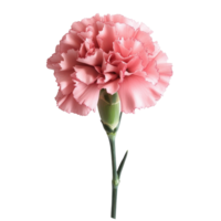 Single Pink Carnation Flower Isolated on White Background on Transparent Background png