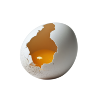 Cracked White Egg on White Background for Culinary Use on Transparent Background png