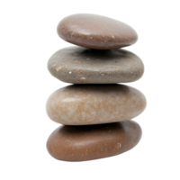 Balanced Stack of Smooth River Stones for Tranquil Decor on Transparent Background png