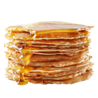 Delicious Stack of Pancakes with Syrup for Breakfast on Transparent Background png