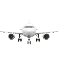 Front View of Airplane for Travel and Aviation Usage on Transparent Background png