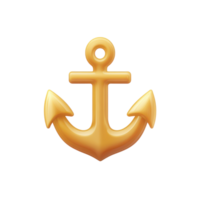 Anchor Icon for Nautical Themes and Navigation Applications on Transparent Background png