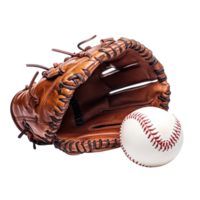 Baseball Glove and Ball Isolated on White Background for Sports Promotion on Transparent Background png